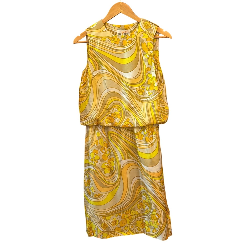 Vintage 60's Mr Mort Dress Psychedelic Mod Groovy Bohemian Flower Power Vibrant